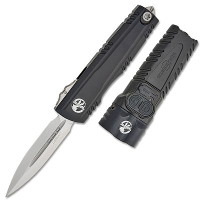 Microtech/SureFire Luminary Auto OTF Box Set 3.625″ Stonewashed Double Edge Dagger Blade / SureFire Stiletto Pro II EDC Flashlight