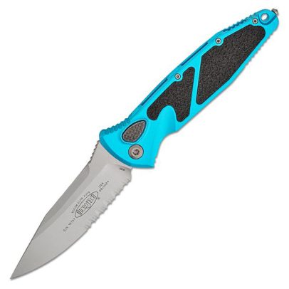 Microtech Socom Elite Auto Folding Knife 4.05″ Stonewashed Clip Point Combo Blade – Turquoise