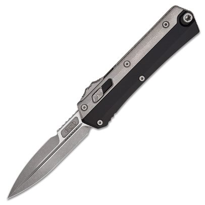 Microtech Glykon Auto OTF Apocalyptic Double Edge Bayonet – Aluminum / Titanium
