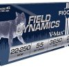 Fiocchi Field Dynamics .22-250 REM 55 grain V-MAX Ballistic Tip 3650 FPS (20 rd box)