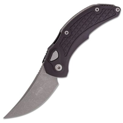 Microtech/Bastinelli Brachial Auto 3.25″ Apocalyptic Trailing Point – Black