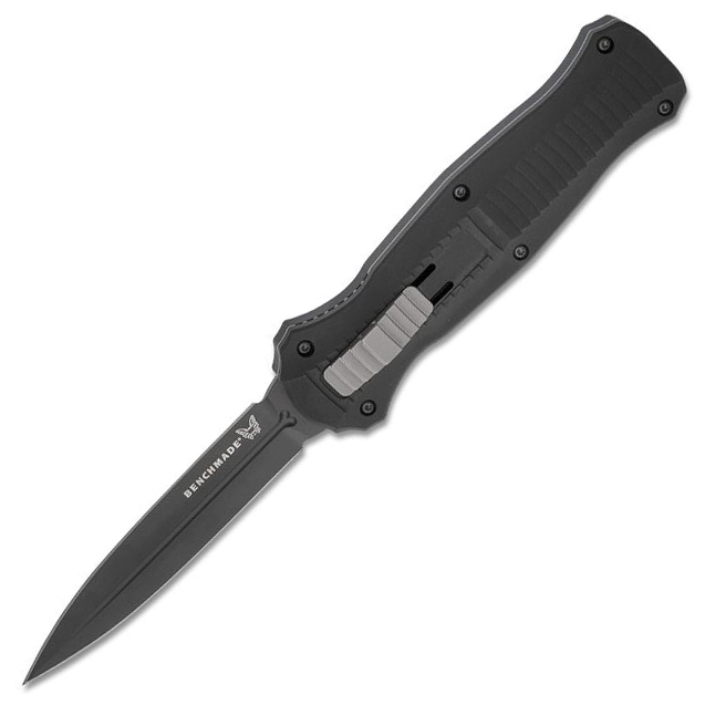 Benchmade 3300BK Infidel Dagger Auto OTF Knife 3.95″ D2 Black Double Edge Blade – Black