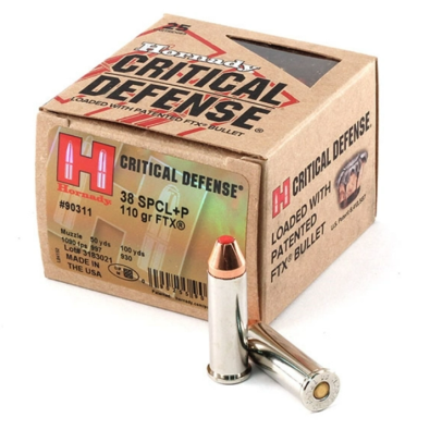 Hornady Critical Defense Ammunition 38 Special +P 110 Grain FTX Box of 25