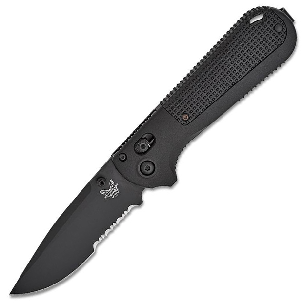 Benchmade 430SBK-02 Redoubt AXIS Folding Knife 3.55″ CPM-D2 Graphite Black Combo Blade – Black