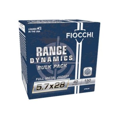 Fiocchi Range Dynamics 5.7x28mm 40 Grain Full Metal Jacket Box of 150 – 57FMJ40