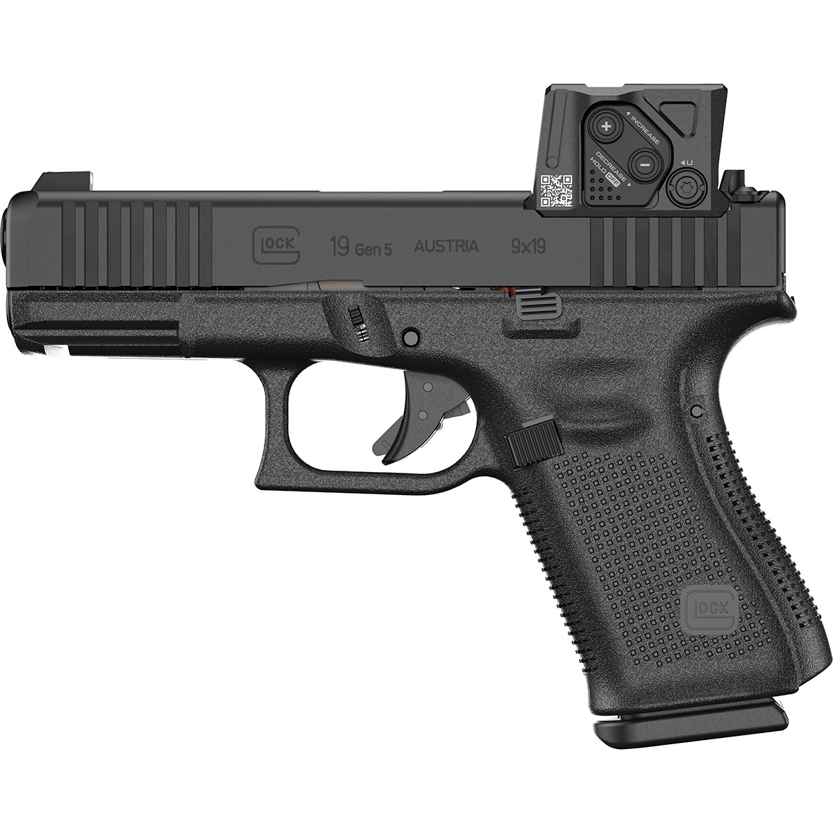 Glock 19 Gen 5 MOS8 9mm 4″ Barrel w/ Aimpoint COA BOF 3 15 Round Mags – PA195SB03MOS8A3
