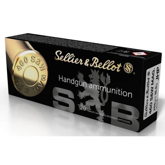 Sellier and Bellot S&B .460 S&W 255 grain JHP Jacketed Hollow Point 20 rd box FREE SHIPPING (240 rd case)