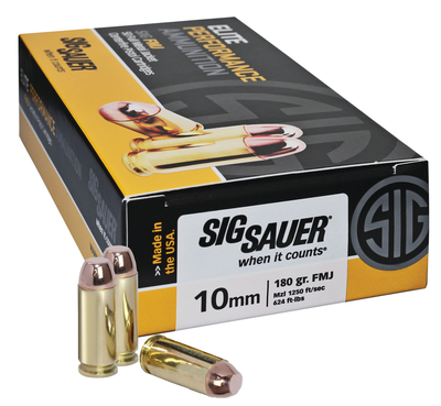 Sig Sauer Elite 10MM 180 Grain Full Metal Jacket 50 Round box – E10MMB1