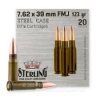Sterling 7.62x39MM FMJ 123 Grain Box of 20 – 8698779967284