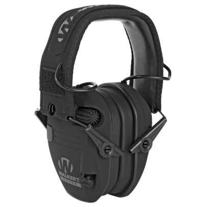 Walker’s Razor Slim Low Profile Electronic Earmuffs NRR 23dB Patriot Series BLK – GWP-RSEMPAT