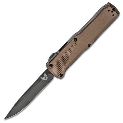 Benchmade 4600DLC-1 Phaeton Auto OTF Knife 3.45″ Black S30V Drop Point Blade, Dark Earth Aluminum Handles