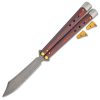 Benchmade 99-241 Gold Class Necron Latchless Balisong 4.59″ Weehawk Damasteel Scimitar Blade – Lava Flow