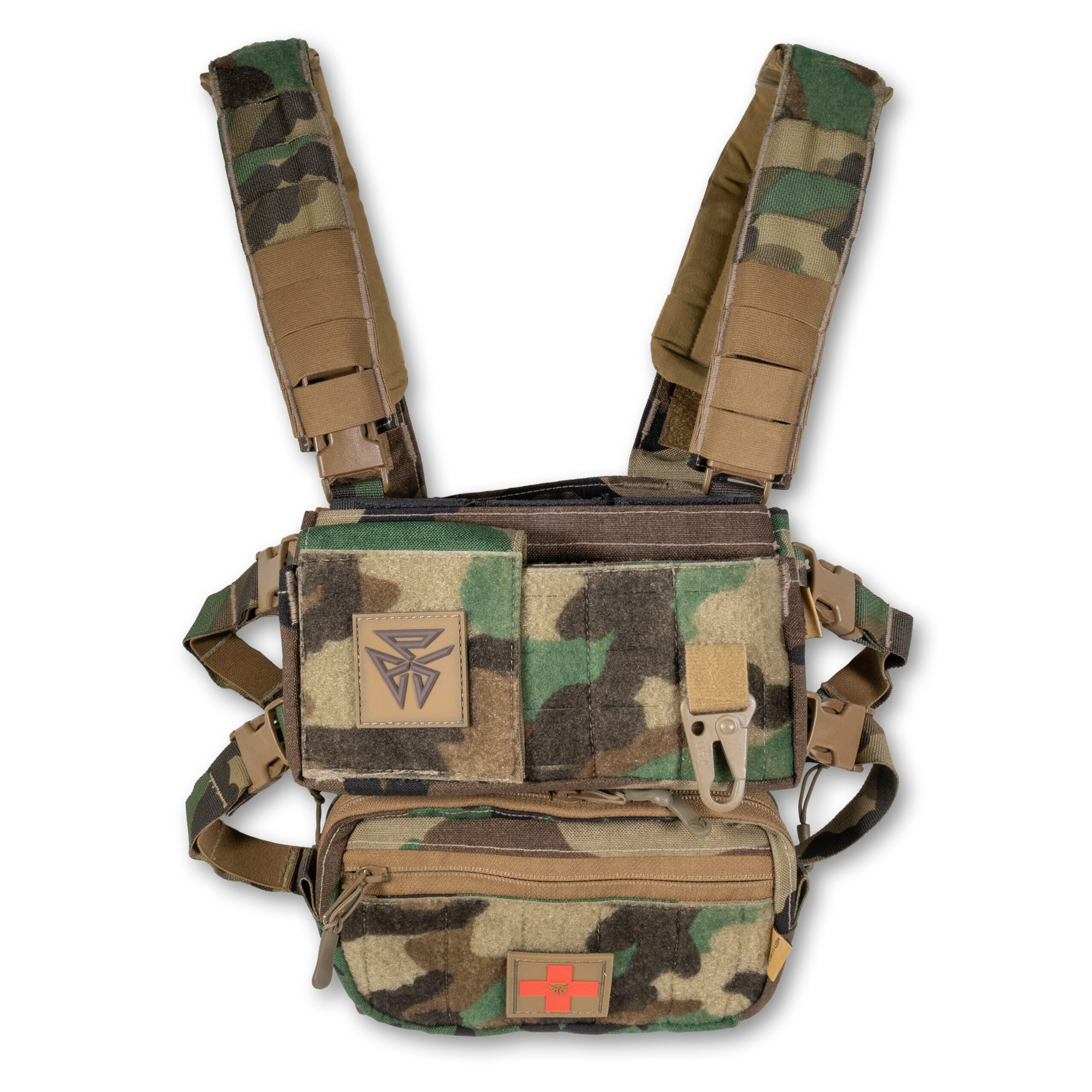 Burn Proof Gear Modular Chest Rig System – Woodland Camo