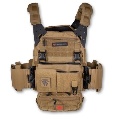 Burn Proof Gear Modular Plate Carrier System Medium – Coyote Brown