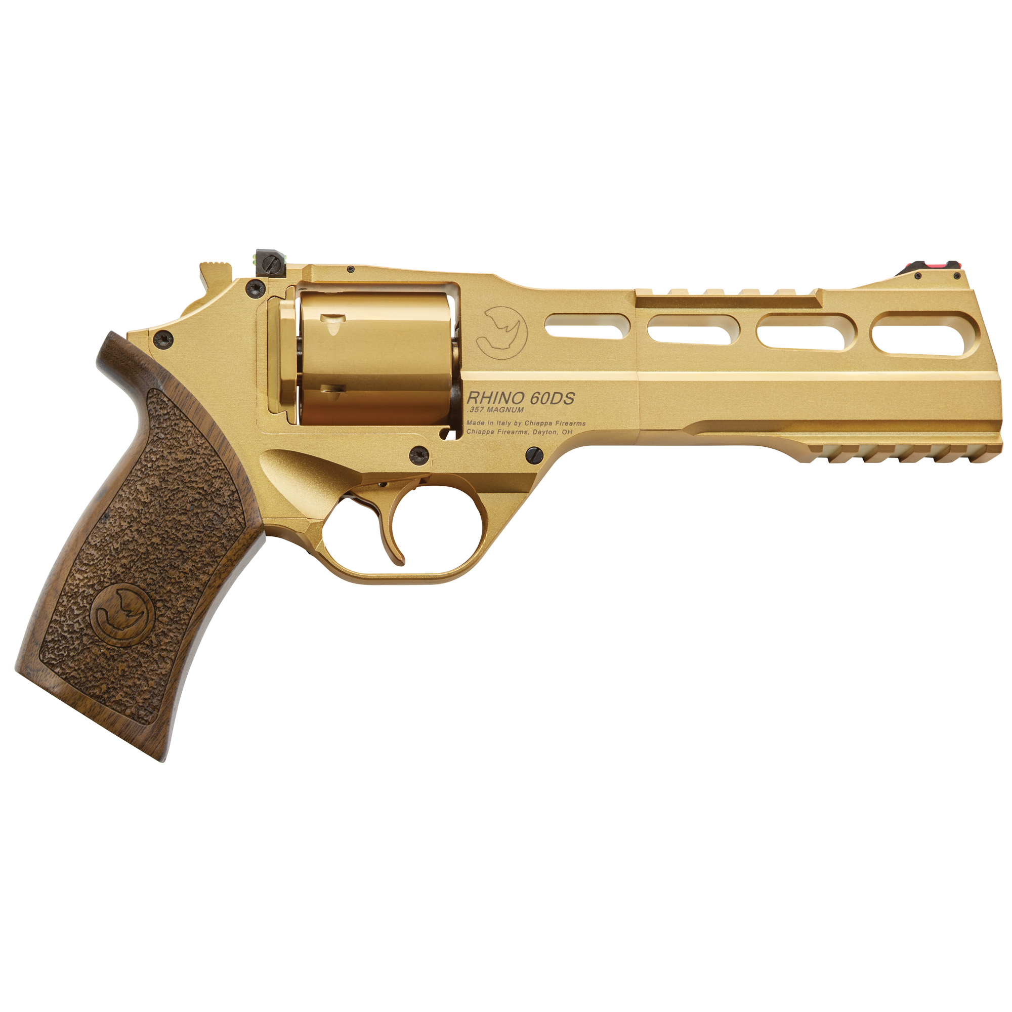 Chiappa Rhino 60DS .357 Mag 6″ 6-Round Revolver – Gold PVD / Walnut