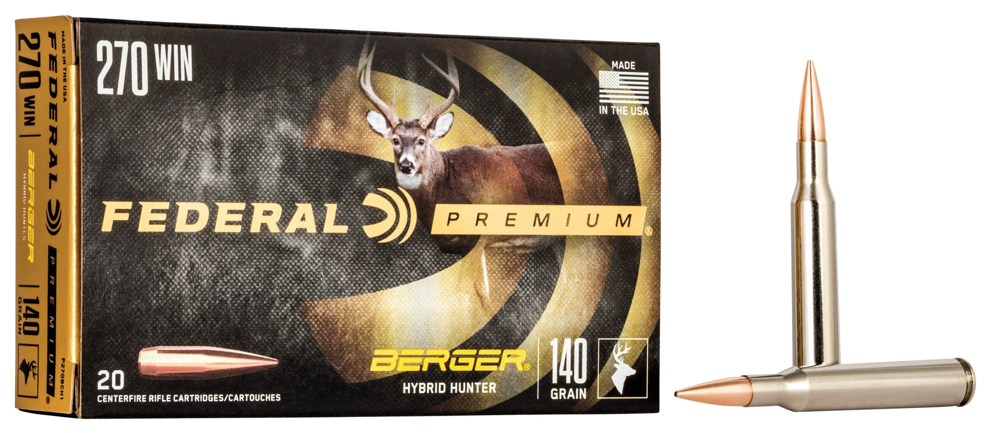 Federal Premium Berger Hybrid Hunter 270 Win. 140 grain 2950 FPS (20 rd box)