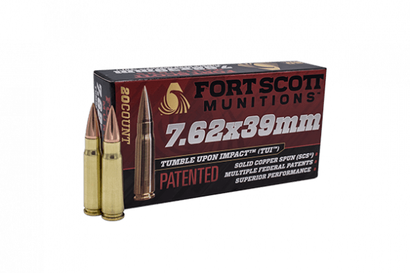 Fort Scott Munitions 7.62×39 123 grain TUI (20 Rounds)