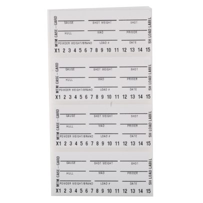 MTM  Reloading labels for Shotgunners for easy load data 50 Pack