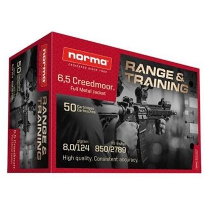 Norma Range and Training 6.5 Creedmoor 124 grain FMJ Full Metal Jacket (50 rd box)