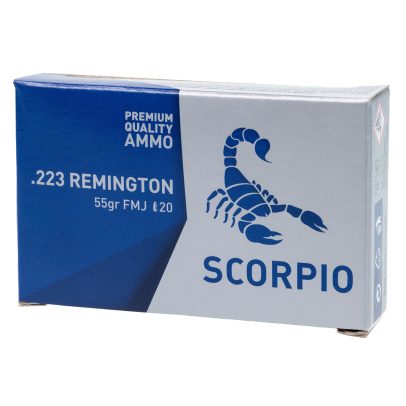 Scorpio Ammo .223 Remington 55 Grain FMJ – 20 Round Box