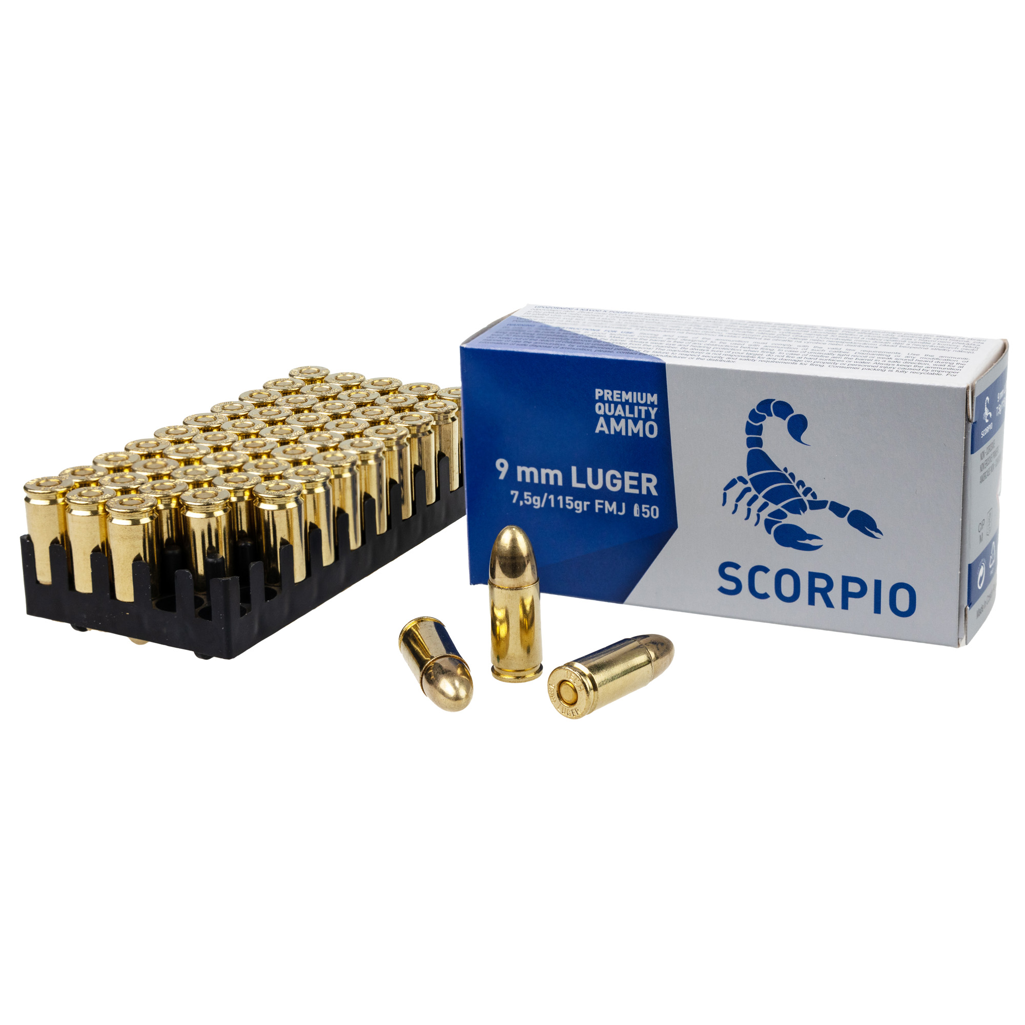 STV Technology-Scorpio Ammo 9MM 115gr FMJ-50 Rd/Box