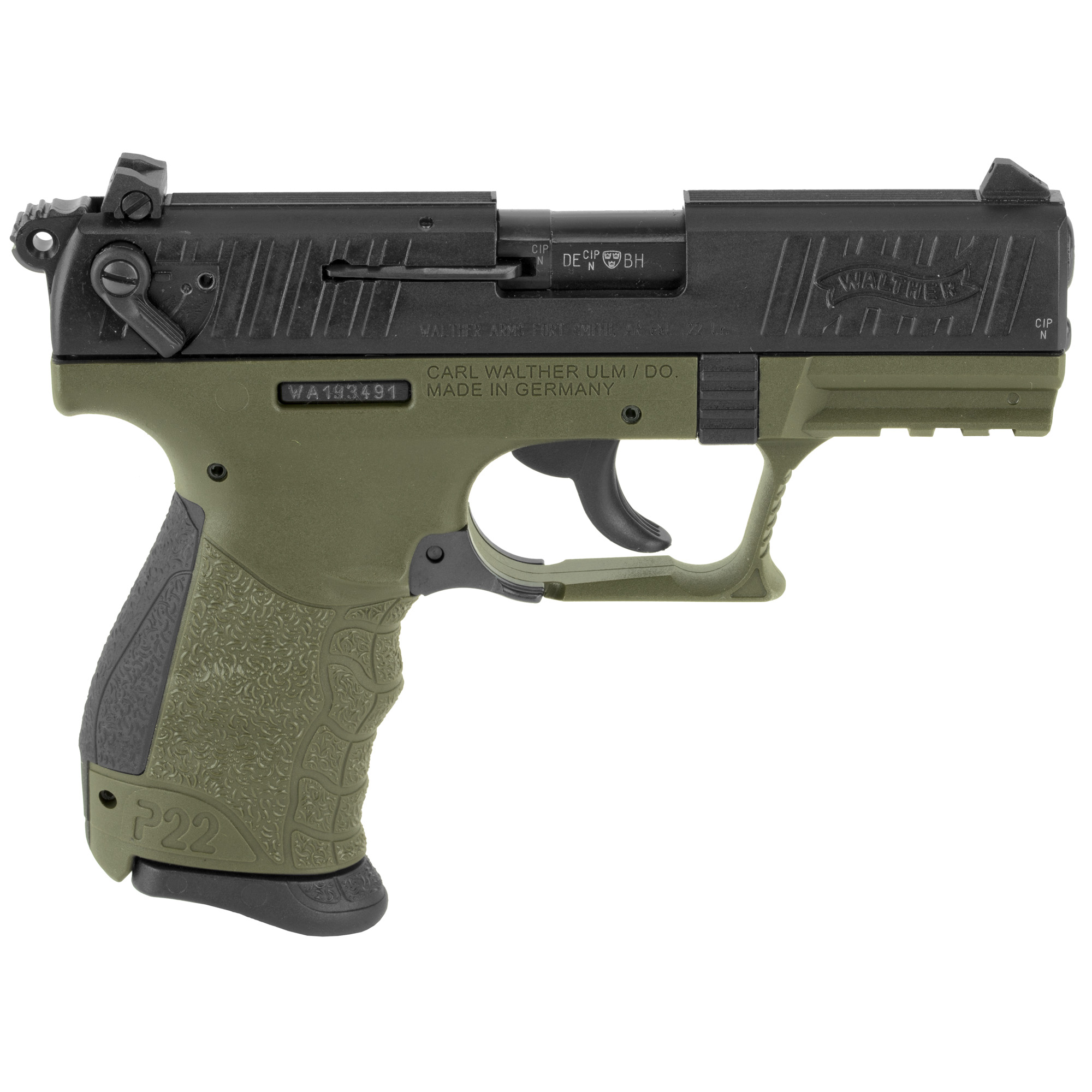 Walther P22Q .22LR 3.42″ Pistol – Military Green - Image 2
