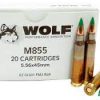 5.56x45 Ammo 62gr M855 - Wolf Performance