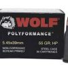 5.45x39 Ammo 55gr HP - Wolf WPA Polyformance
