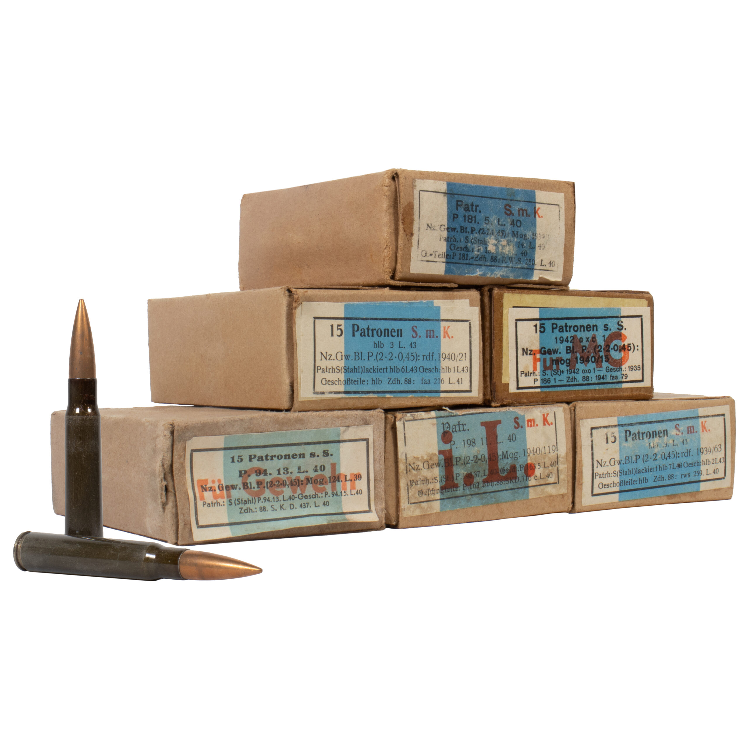 German 8mm Mauser Various Codes 178gr Steel Core FMJ – Box of 15