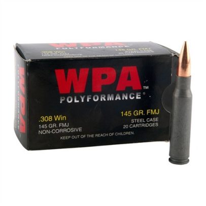 WOLF AMMO .308WIN 145GR FMJ 20RD/BX