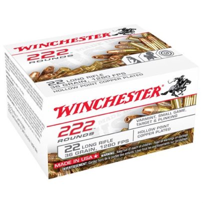 Winchester 222 22LR 36gr CPHP 222/bx