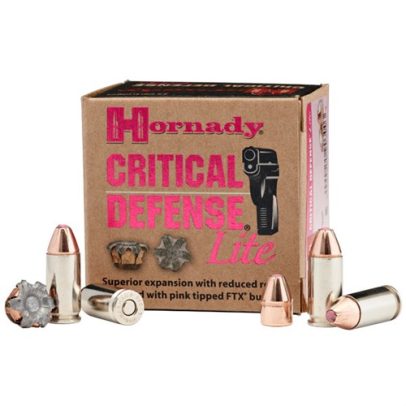 Hornady Critical Defense Lite 9mm 100gr FTX 25/bx