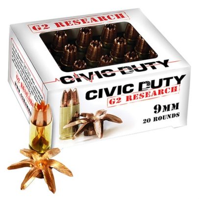 G2 9mm Civic Duty 20rd/box 25box/cs