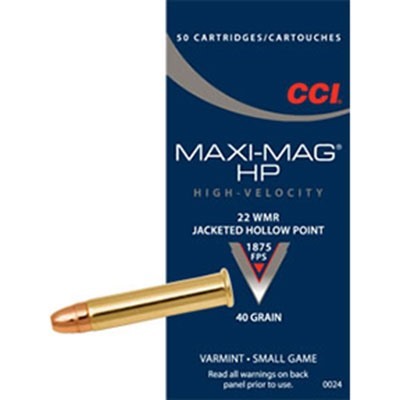 CCI Ammo 22 WMR HP 40gr Maxi-MAG