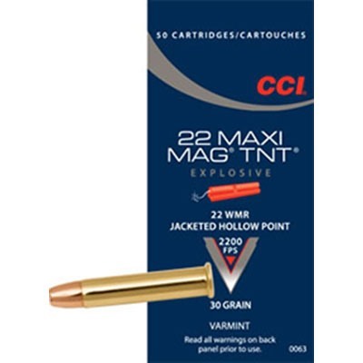 CCI Ammo 22 WMR HP Maxi-Mag TNT