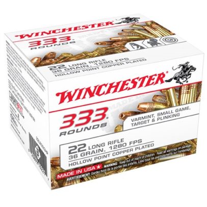 Winchester Ammo 22LR 36gr. HP 333bx