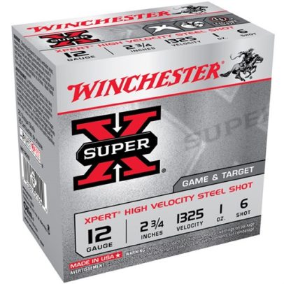 WINCHESTER XPERT HV STEEL 12GAUGE 2.75′ 1 OZ. #6 25/BX (25 ROUNDS