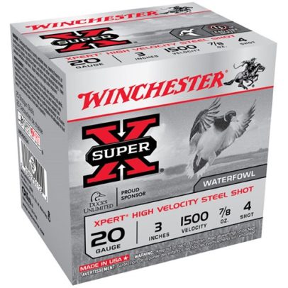 WINCHESTER XPERT HV STEEL 20GAUGE 3′ 7/8 OZ. #4 25/BX (25 ROUNDS