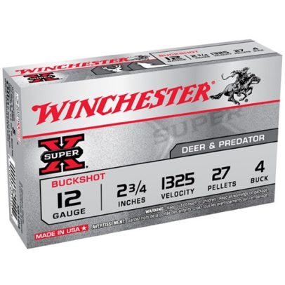 Winchester Super-X Buckshot 12ga 2.75” 27 Pellets #4B 5/bx