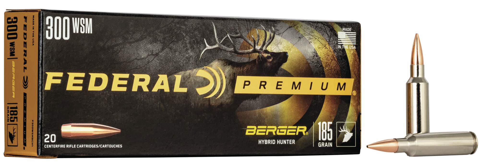 Federal Premium .300 WSM Winchester Short Mag 185 grain Berger Hybrid Hunter 2950 FPS (20 rd Box)