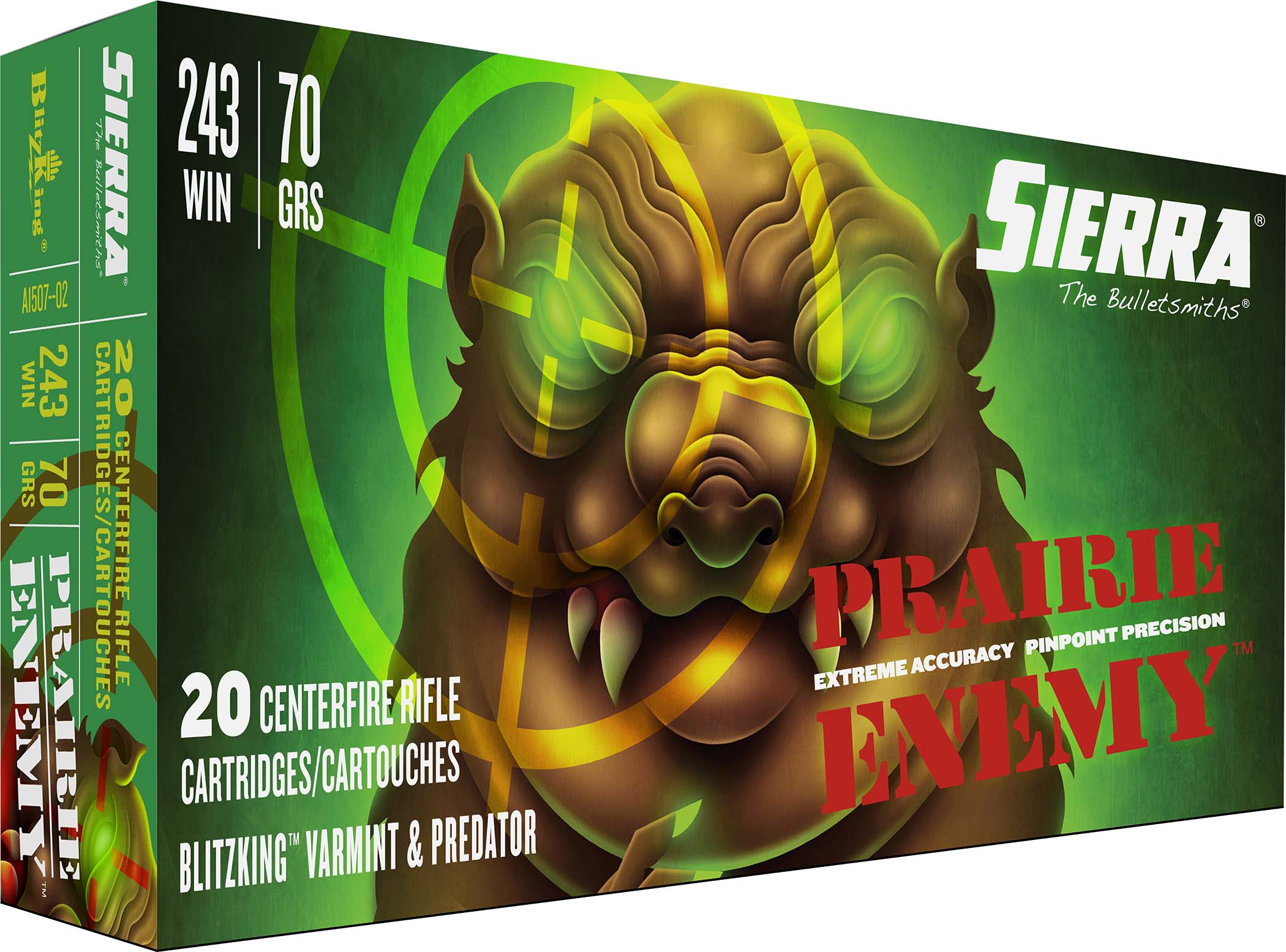 Sierra Blitzking Prairie Enemy .243 Win. 70 grain Polymer Tip (20 rd box)