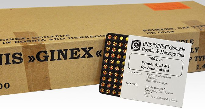 Ginex Small Pistol Primers – 1,000 Count