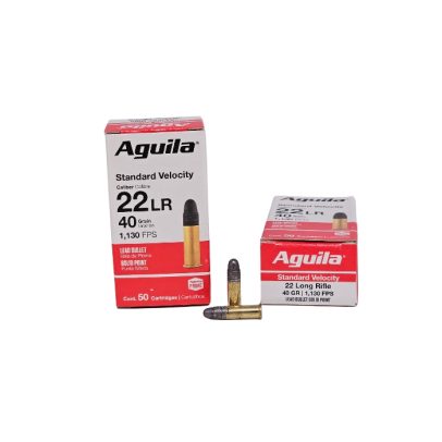 Aguila .22LR 40 Grain Standard Velocity Lead Solid Point – 50 Rounds (Box) [NO TAX outside TEXAS]