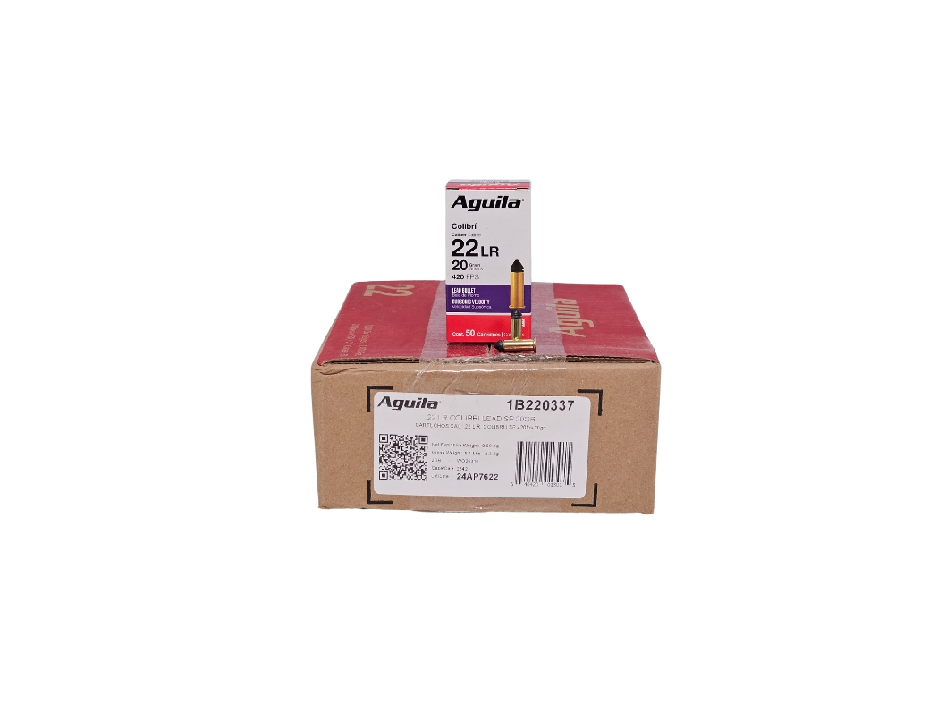 Aguila Colibri .22LR CASE 20 Grain Lead Solid Point ULTRA SUBSONIC – 1,000 Rounds (CASE) 1B220337