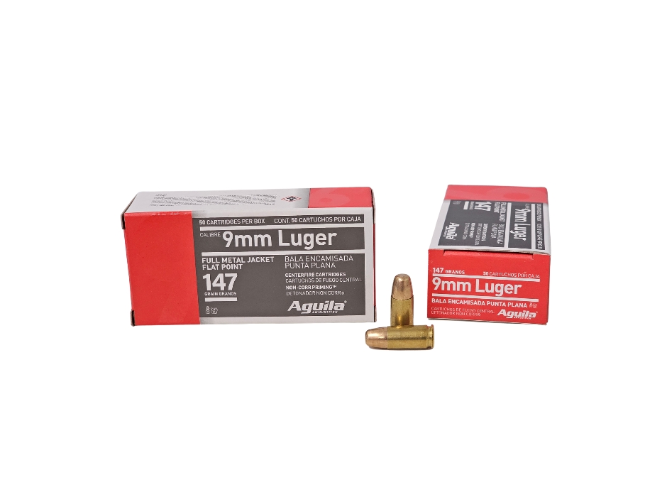 Aguila Subsonic 9mm Luger 147 Grain FMJ Flat Point – 50 Rounds (Box) 1E097719