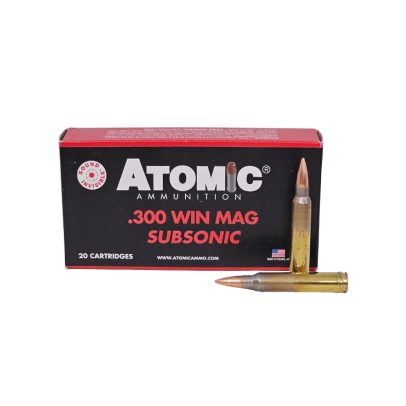 Atomic .300 Win Mag SUBSONIC 175 Grain Hollow Point Boat Tail – 20 Rounds (Box) 00471