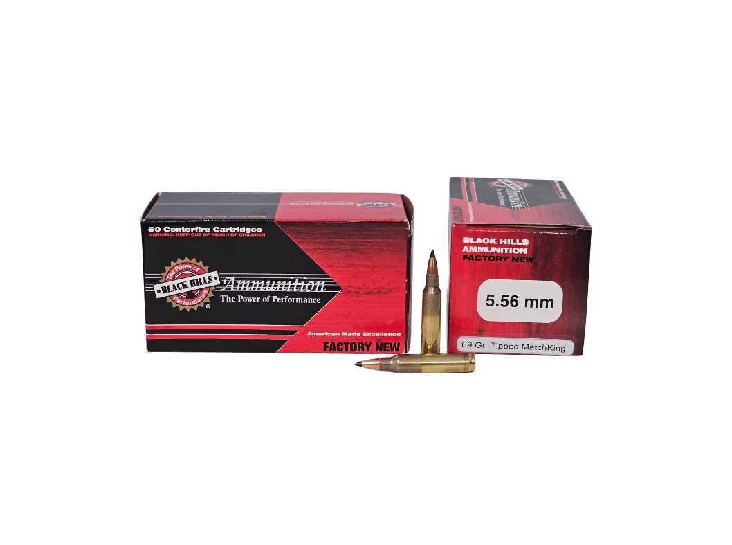 Black Hills 5.56x45mm 69 Grain Tipped Match King – 50 Rounds (Box) D556N2