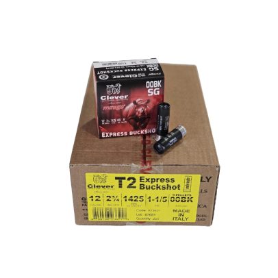 Clever Express 12 Gauge CASE 2 3/4″ 9 Pellet 00-Buck 1425FPS – 250 Rounds (CASE) CMBK1200