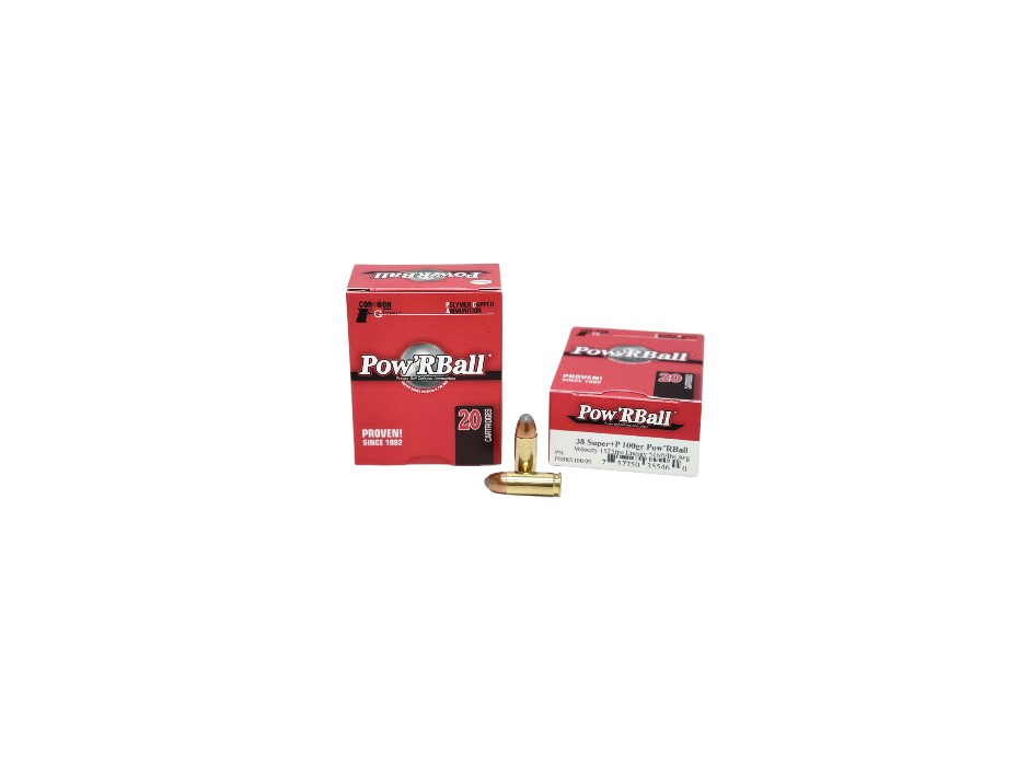 CorBon Pow’R Ball .38 Super Auto +P 100 Grain Polymer Tip – 20 Rounds (Box)