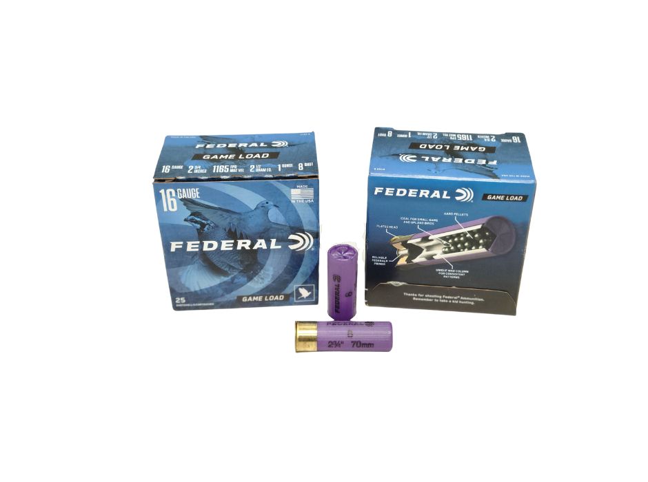 Federal GAME LOAD 16 Gauge 2.75″ 1 oz #8 Shot – 25 Rounds (Box)